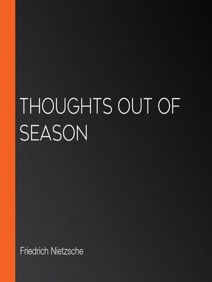 cover image of Thoughts Out of Season